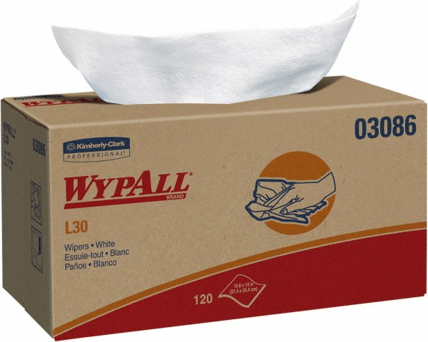 Kimberly Clark® Wypall® 03086 L30 Wipers, Pop-Up Box (10/120ct)