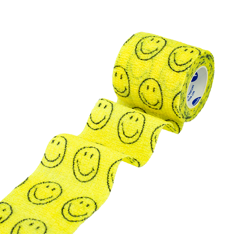 Dynarex Sensi-Wrap  Self-Adherent 6` x 5 yard Bandage Rolls, Smileys (12ct)