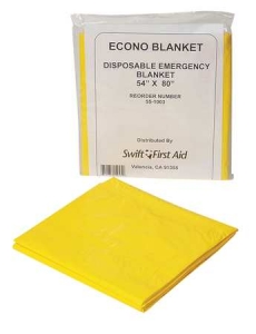 Honeywell Swift First Aid Disposable Yellow 54` X 80`  Emergency Blanket