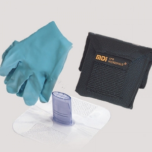 #70-185 MDI® CPR Microshield® Microholster® Emergency Rescue Breather With Gloves In Nylon Belt Holster