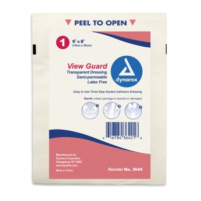 Dynarex® View Guard® Transparent Adhesive Bandage Sheets - 6` x 8`