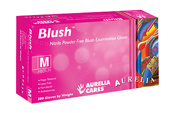 Aurelia® Blush® Magenta Nitrile Disposable 2.5-mil Powder-Free Exam Gloves