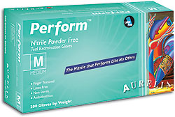 Aurelia® Perform™ Disposable Powder-Free Nitrile Exam Gloves, teal