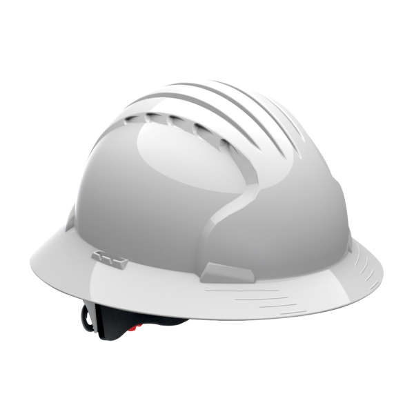280-EV6161 PIP® Evolution® Deluxe 6161 Full Brim Hard Hat with HDPE Shell, 6-Point Polyester Suspension and Wheel Ratchet Adjustment: WHITE