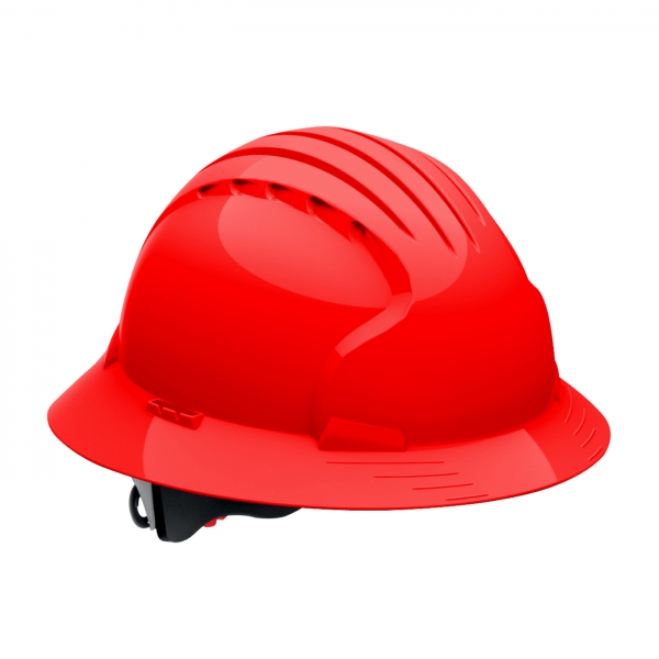 280-EV6161 PIP® Evolution® Deluxe 6161 Full Brim Hard Hat with HDPE Shell, 6-Point Polyester Suspension and Wheel Ratchet Adjustment: RED