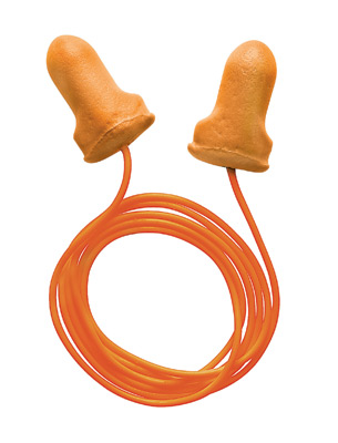 Single Use T-Shaped Orange Polyurethane And Foam Corded Earplugs 