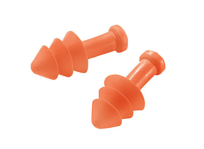 Multiple Use Triple Flange Orange Polyurethane And Foam Uncorded Earplugs 