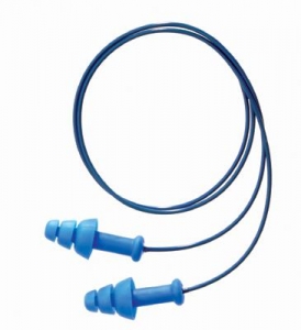 SDT-30 Honeywell Howard Leight® SmartFit® 3-Flange Blue Thermoplastic Elastomer Detectable Corded Earplugs 