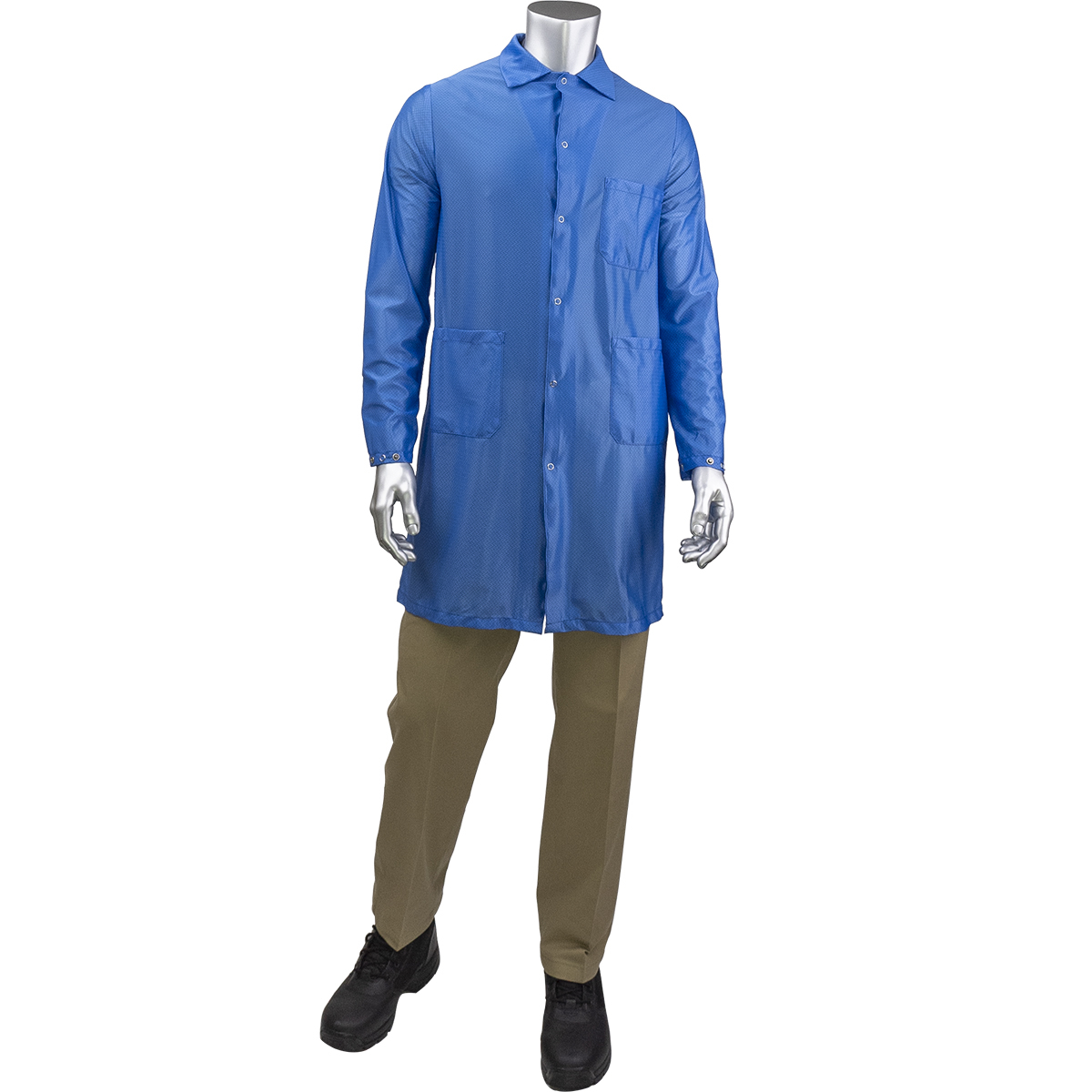 BR51-44RB PIP® Uniform Technology™ StatStar Long ESD Labcoats, Blue