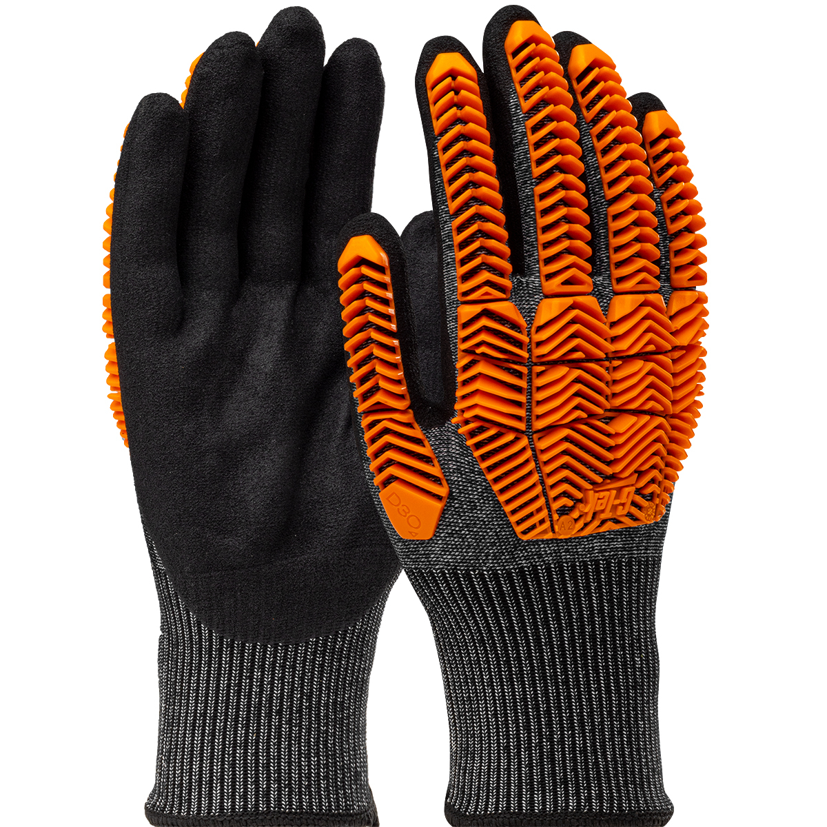 16-MPT630 G-Tek® PolyKor® A6 Seamless Knit PolyKor® Blended Glove with D3O® Impact Protection and Nitrile MicroSurface Coated Palm & Fingers