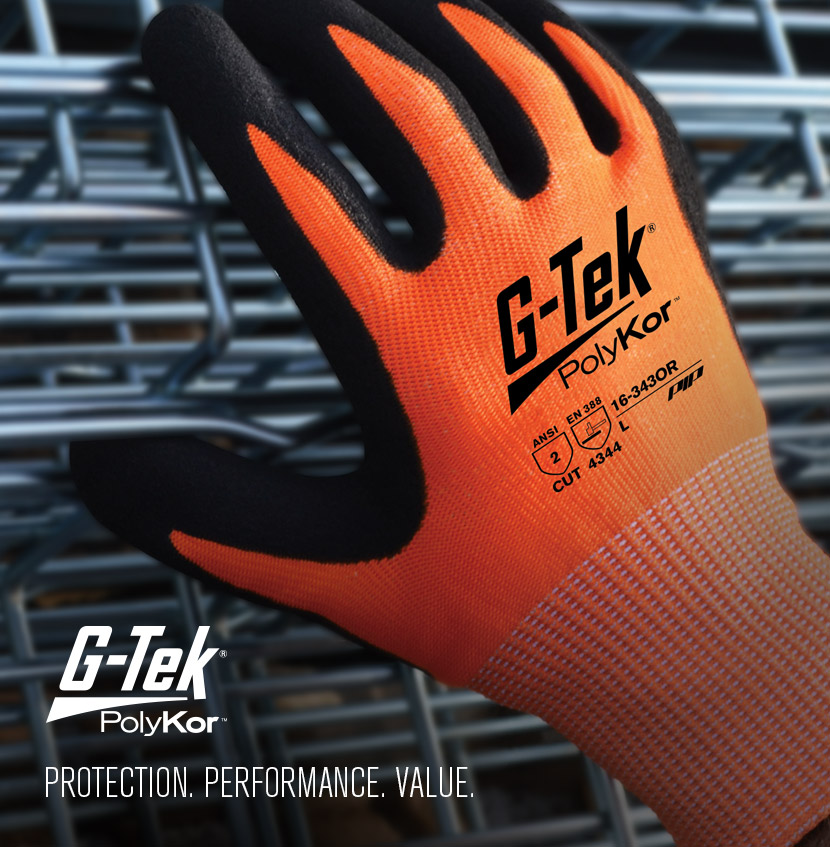 PIP® G-Tek® PolyKor® Nitrile Microsurface Hi-Viz Gloves