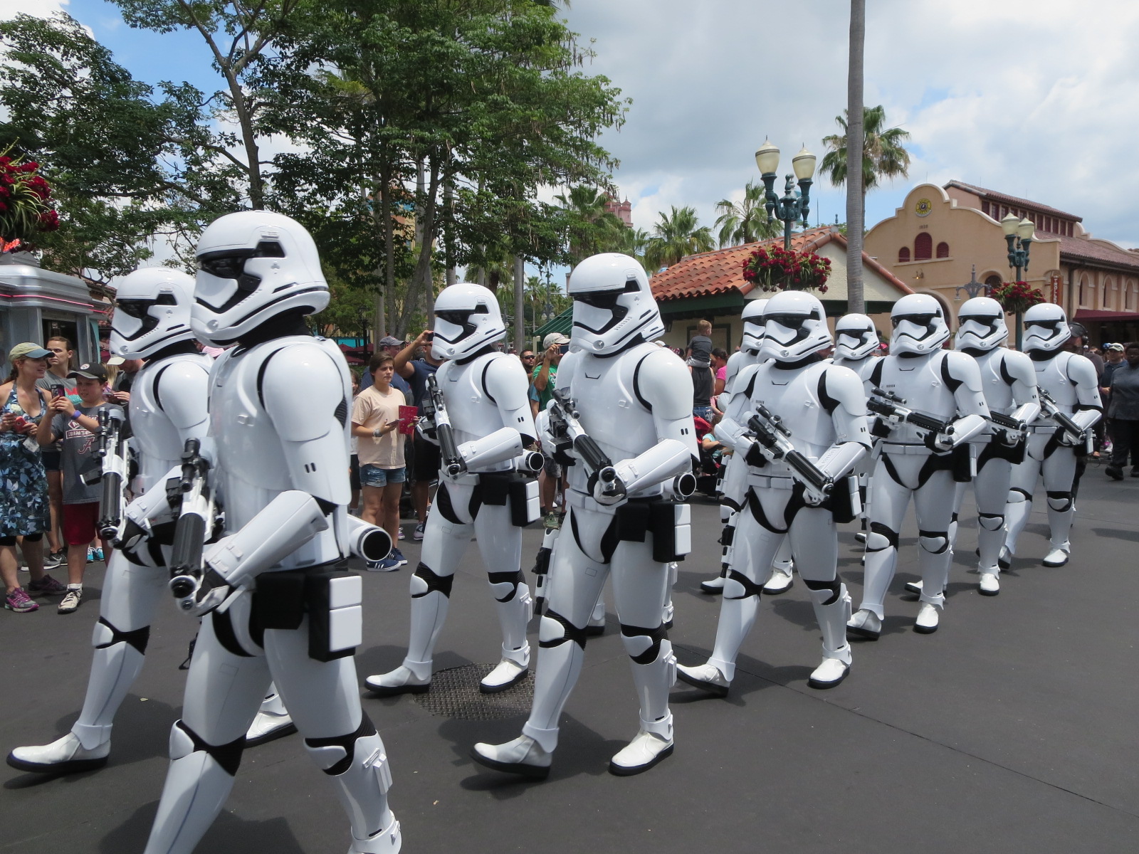 Image of Storm Trooper Mascots in high heat temperatures
