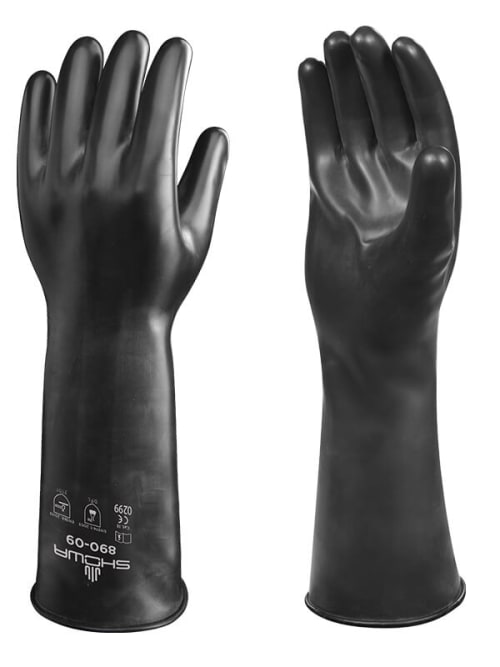 890 Showa® Viton® Unlined Chemical-Resistant 28-mil Smooth 14-inch Butyl Gloves