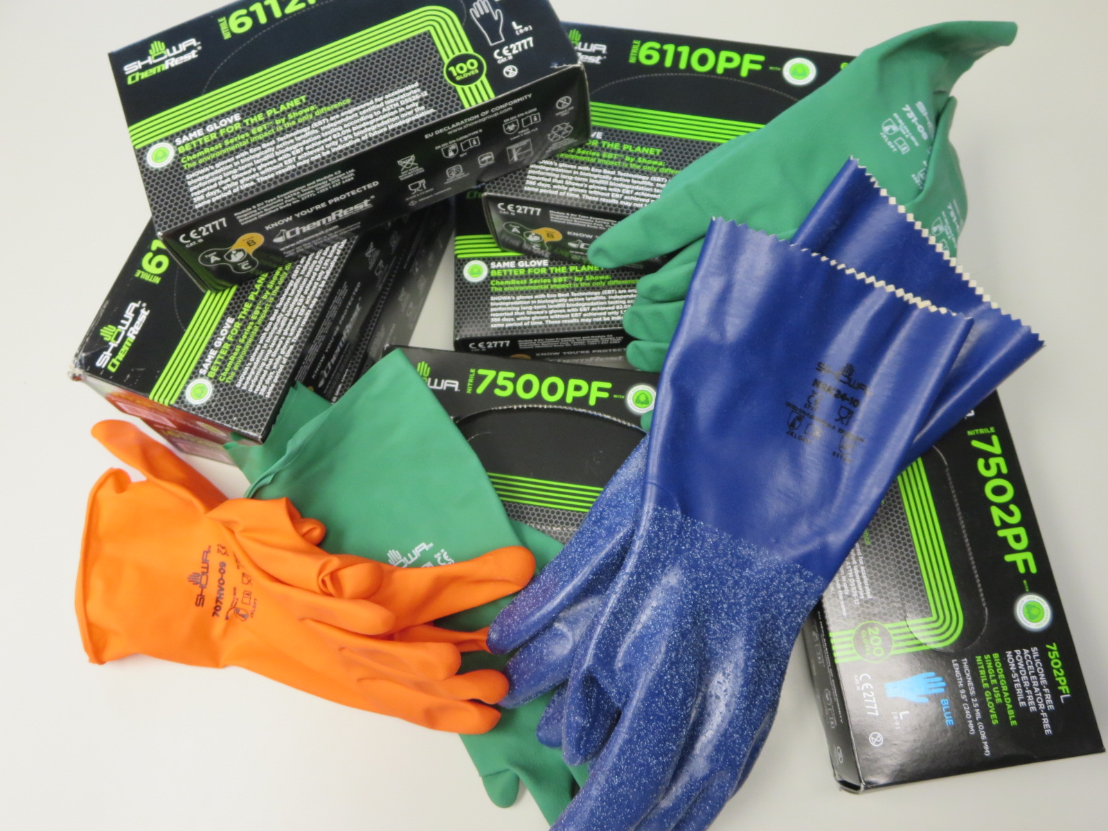 Showa Green-DEX Biodgradable Nitrile Gloves