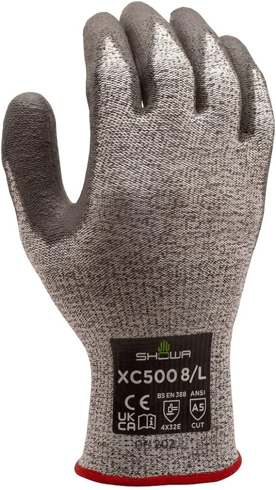 Showa® XC500 HPPE Polyurethane Coated A5 Cut Gloves