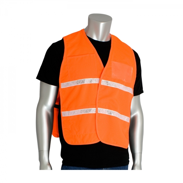 PIP® Non-ANSI Incident Command Vest- Cotton/Polyester Blend: FLUORESCENT ORANGE