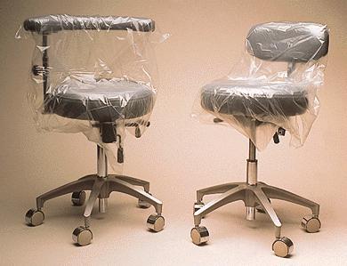 Half Chair Covers, PS101 Plasdent Clear Protection® Disposable Protective Stool Covers  (20`w x 30`L)