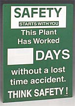 Brady Prinzing Plant Safety Record Sign
