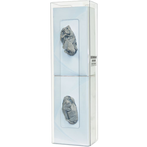 GP-106 : Bowman® Clear PETG Plastic Double Space Saver Glove Box Dispenser