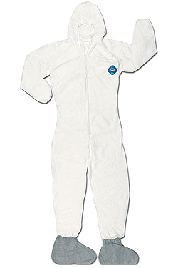 TY122SWH Dupont™ Tyvek® 400 Limited-Use Coveralls with Hood and Gray FC booties