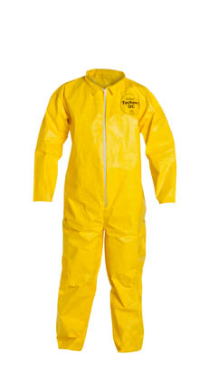 QC120 Dupont™ Tychem® 2000 Disposable Chemical Coveralls, high-visibility yellow
