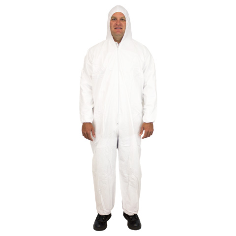 #CVL-KG-HE KEYGUARD COVERALL WITH ELASTIC WRISTS AND ANKLES-ZIPPER
FRONT-ATTACHED HOOD