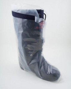 Supply Source Safety Zone® Disposable 18` High 5-Mil  Clear Polyethylene Boot Covers with Tie Top
