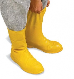 MDS Yellow Latex Hazmat Protective Industrial Boot Covers w/ Textured Sole