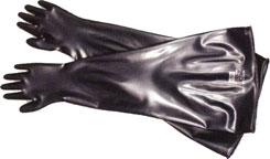 8N1532N North® Ambidextrous 32` Neoprene Chemical-Resistant Dry Glovebox Gloves