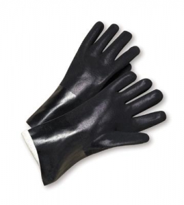 Economy PVC Dipped Chemical-Resistant Gloves w/ 10` Gauntlet Cuff