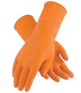 48-L302T PIP®  Assurance® Lined 28-mil Orange Latex Gloves