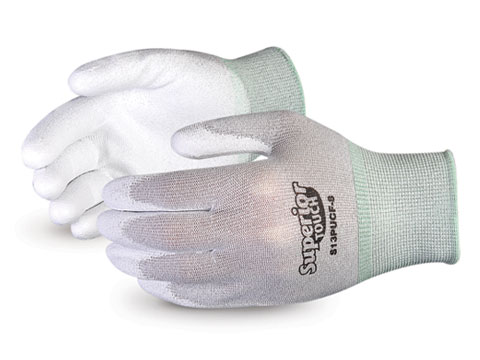 #CS13PUCF Superior Glove® Cleanroom Processed Superior Touch® Static Dissipative Polyurethane Palm Coated Nylon Gloves