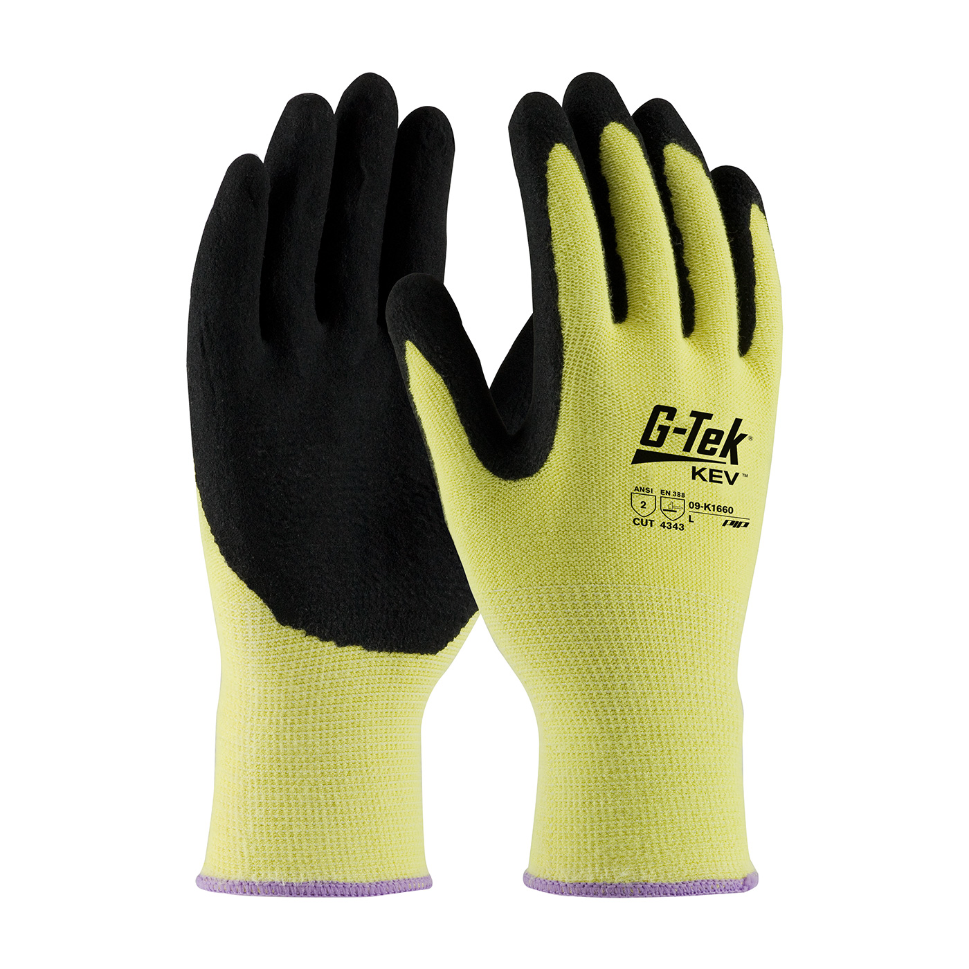 09-K1660 G-Tek™ KEV 13 gauge Kevlar knit gloves with MicroSurface nitrile grip