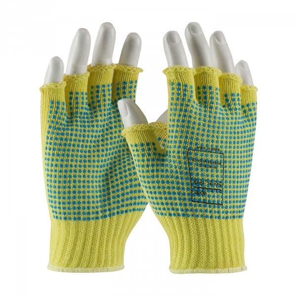 PIP®  Kut-Gard® Half-Finger Kevlar® Glove w/ Double-Sided PVC Dot Grip #08-K259PPD