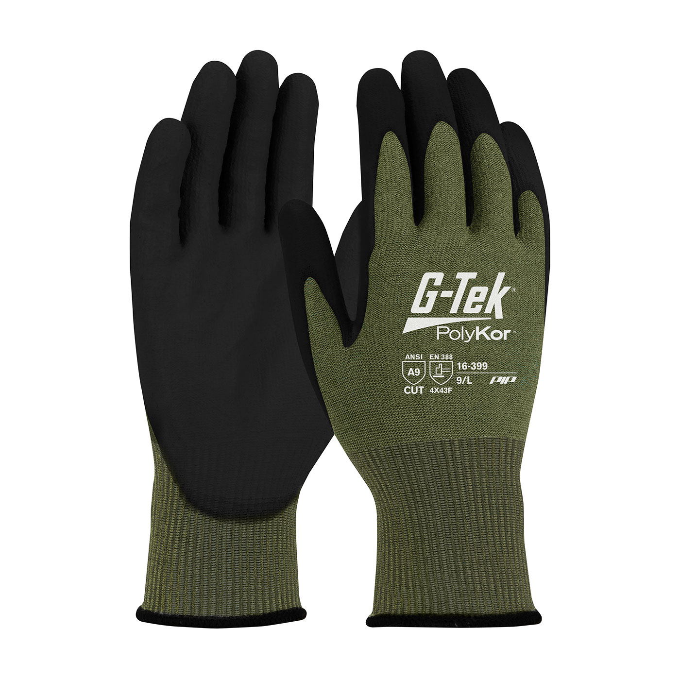16-399 PIP® G-Tek® PolyKor® X7™ Seamless Knit X7™ Blended Glove with NeoFoam® Coated MicroSurface Grip on Palm & Fingers - Touchscreen Compatible