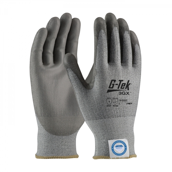 #19-D327 PIP® G-Tek® 3GX™ Seamless Knit Dyneema® Diamond Cut Resistant Nylon Glove w/ Polyurethane Coated Smooth Grip