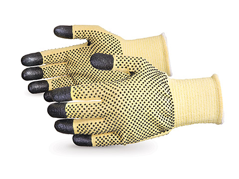 #SKFG2DFT - Superior Glove® Dexterity® Cut Resistant Work Glove with PVC Dots and Nitrile Coated Fingertips