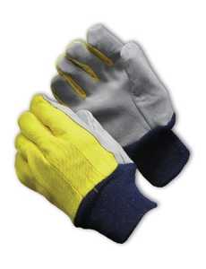 Select Shoulder Grade Split Leather Palm Gloves, MDS Economy Leather Palm Work Gloves w/ Knit Wrist 