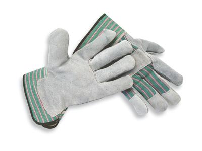 Select Shoulder Grade Split Leather Palm Gloves, MDS Economy Leather Palm Work Gloves w/ Safety Cuff 