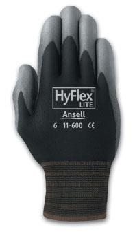 Ansell HyFlex® 11-600 Lite Polyurethane Coated Glove, 11600 HyFlex® 11-600 Coated Protectiive Knit Gloves
