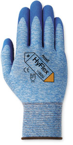 11920 Ansell® HyFlex® 11-920 Blue Nitile Palm Coated Protective Blue Heather Nylon Knitted Work Gloves