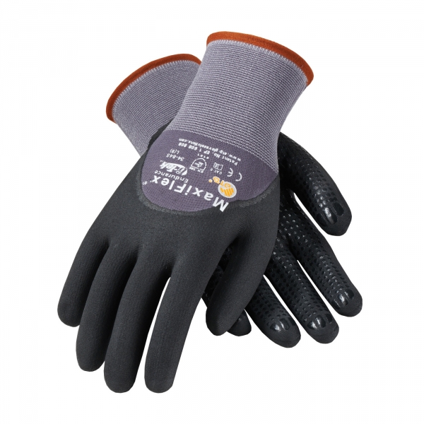 #34-845 PIP® MaxiFlex® Endurance Seamless Knit Nylon Glove with Nitrile Coated MicroFoam Grip on Palm, Fingers & Knuckles - Micro Dot Palm 