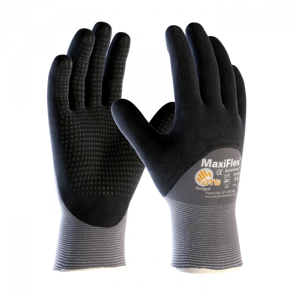 #34-845 PIP® MaxiFlex® Endurance Seamless Knit Nylon Glove with Nitrile Coated MicroFoam Grip on Palm, Fingers & Knuckles - Micro Dot Palm 