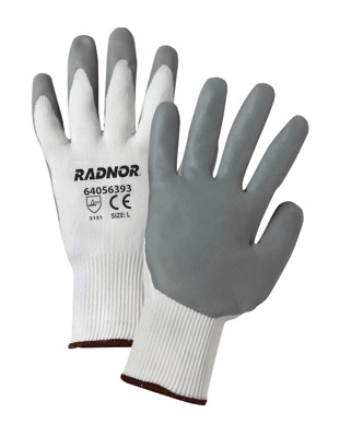Premium Foam Gray Nitrile Palm Coated White Knitted Work Gloves