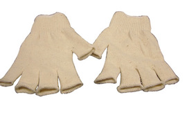 Standard Weight Polyester/Cotton Fingerless String Gloves With Knit Wrist
