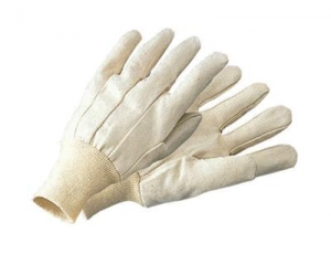 Cotton Canvas Gloves With Knitwrist