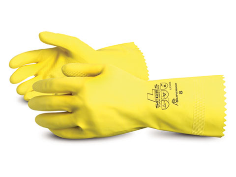 #LF3020 Superior Glove® Chemstop™ 16-mil Yellow Flock-Lined Latex Chemical-Resistant Glove