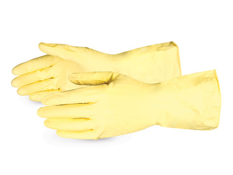 #LF3020Q Superior Glove® Chemstop™ Yellow Flock-Lined Latex Chemical-Resistant Glove