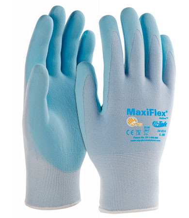 #34-824 PIP® ATG® MaxiFlex® Active Seamless Knit Nylon / Lycra Glove with Ultra Lightweight Nitrile Coated MicroFoam Grip on Palm & Fingers 