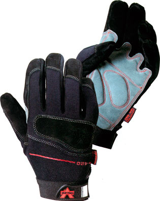 Valeo® Mechanics Split-Leather Anti-Vibe Glove with AV GEL™, V420 Valeo® Mechanics Split-Leather Anti-Vibe Work Gloves, V420/GMLA